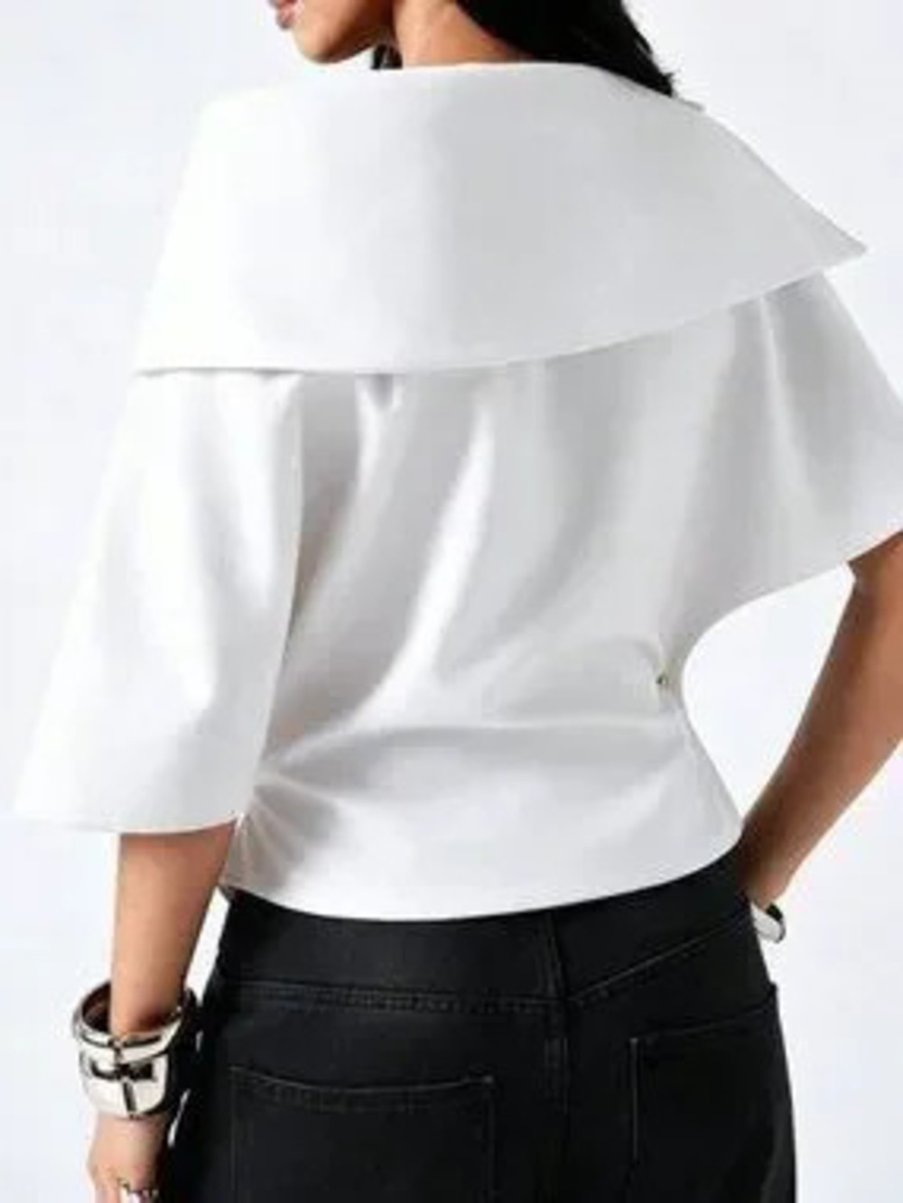 ZARA White Elegant Women's Off-Shoulder Lightweight Jacket